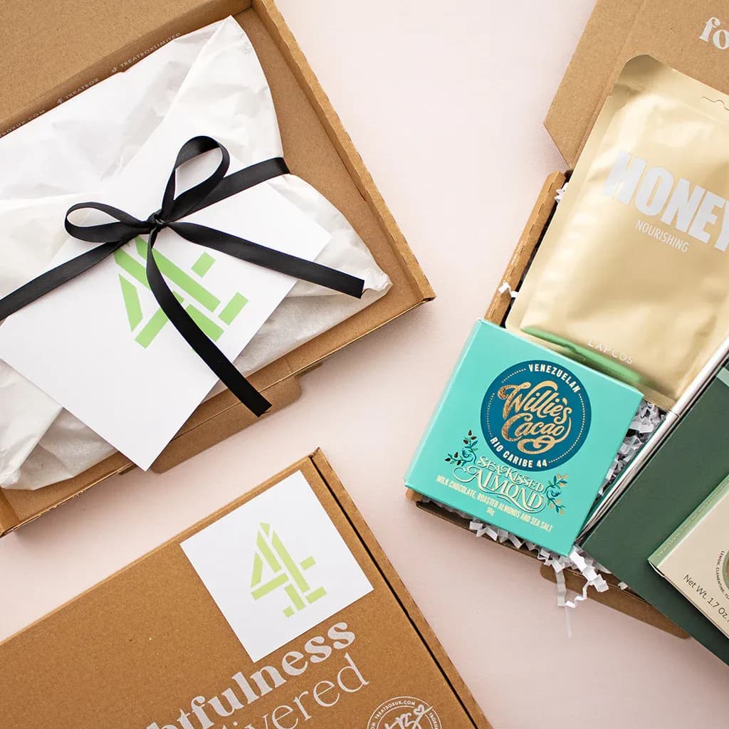 Branded corporate gift box with company logo packaging